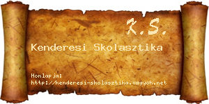 Kenderesi Skolasztika névjegykártya